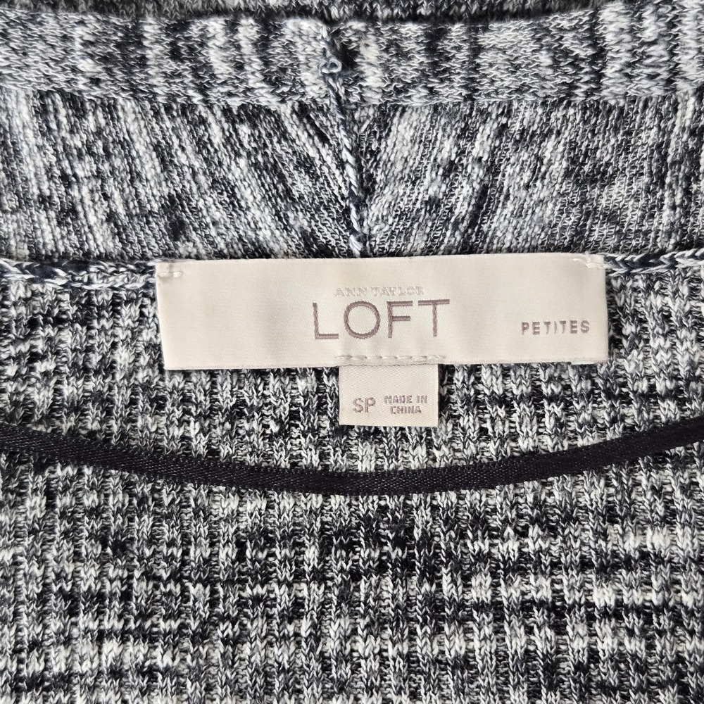 LOFT Womens Open Front Cardigan Petite Small Preppy Heathered‎ Pocket Academia - Picture 7 of 8